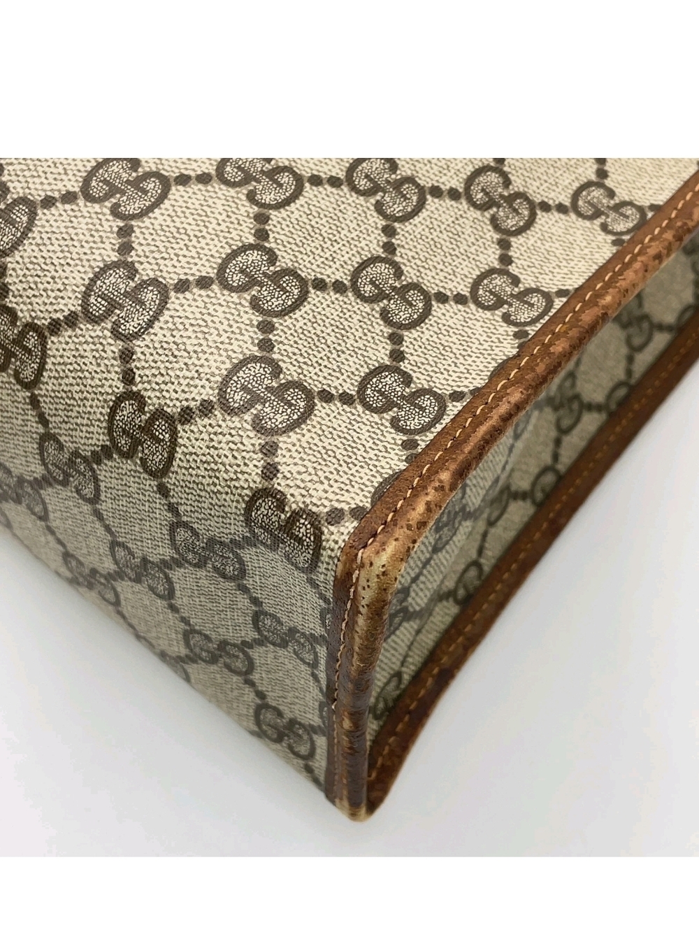 Gucci Brown GG Supreme Tote with Signature Web Stripe - Picture 12 of 16